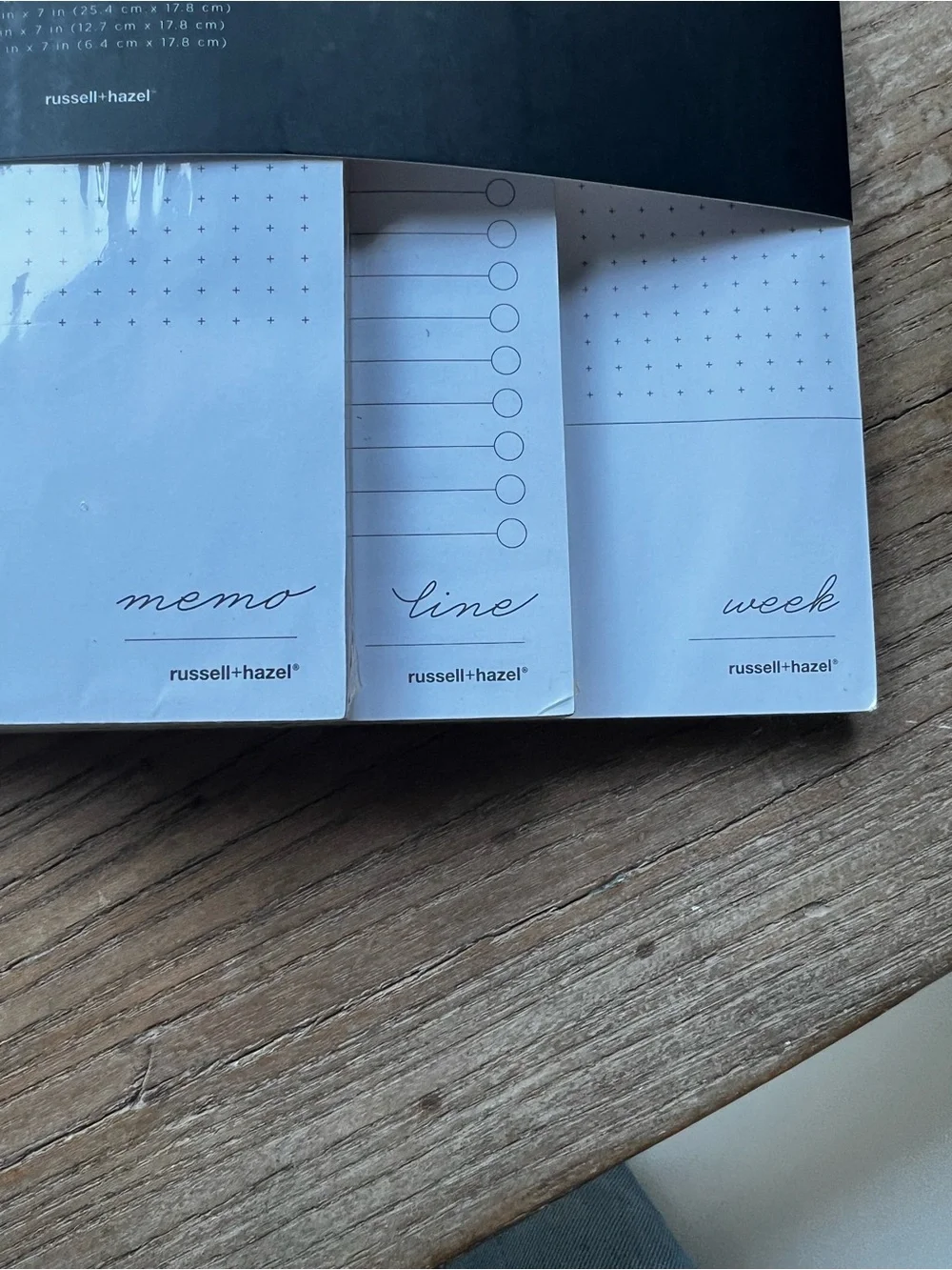 Russell+Hazel In Due Time White Memo, Line & Week Notepad Set New in Wrap